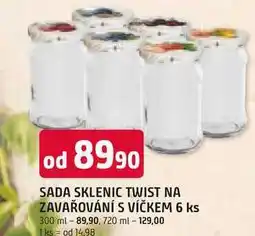 Trefa SADA SKLENIC TWIST NA ZAVAŘOVÁNÍ S VÍČKEM 6 ks 300 ml nabídka