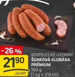 Flop Kostelecké uzeniny šunková klobása prémium nabídka