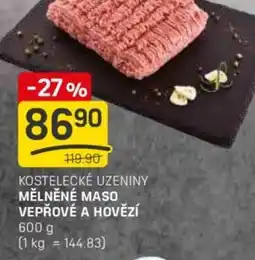 Flop Kostelecké uzeniny mělněné maso vepřové a hovězí nabídka
