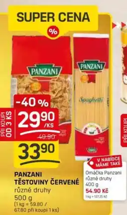 Flop Panzani těstoviny červené nabídka