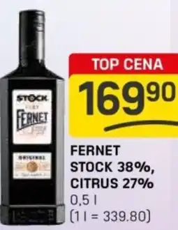 Flop FERNET Stock 38%, citrus 27% nabídka