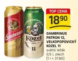 Flop Gambrinus patron 12, velkopopovický kozel 11 nabídka