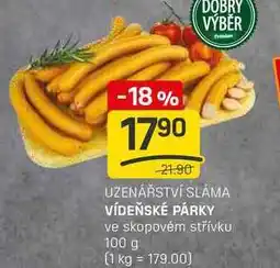 Flop VÍDEŇSKÉ PÁRKY ve skopovém střívku 100g nabídka