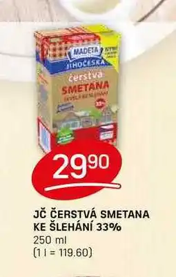 Flop JČ ČERSTVÁ SMETANA KE ŠLEHÁNÍ 33% 250 ml nabídka
