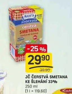 Flop JČ ČERSTVÁ SMETANA KE ŠLEHÁNÍ 33% 250 ml nabídka