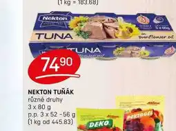 Flop NEKTON TUŇÁK různé druhy 3 x 80 g p.p. 3 x 52-56 g nabídka