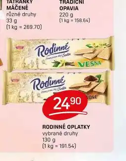 Flop VESNA RODINNÉ OPLATKY vybrané druhy 130 g nabídka