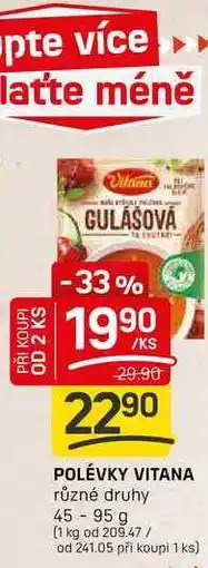 Flop POLÉVKY VITANA různé druhy 45-95 g nabídka