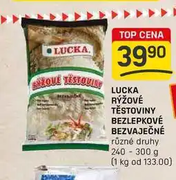 Flop LUCKA RÝŽOVÉ TĚSTOVINY BEZLEPKOVÉ BEZVAJEČNÉ různé druhy 240- 300 g nabídka