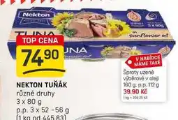 Flop NEKTON TUŇÁK různé druhy 3 x 80 g p.p. 3 x 52-56 g nabídka