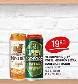 Flop RADEGAST RATAR světlý ležák 0,5l, plech nabídka