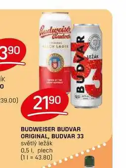 Flop BUDVAR 33 světlý ležák 0,5 1, plech nabídka