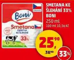 Penny Market SMETANA KE ŠLEHÁNÍ 33% BONI, 250 ml nabídka