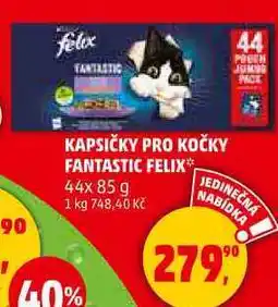 Penny Market KAPSIČKY PRO KOČKY FANTASTIC FELIX, 44x 85 g nabídka