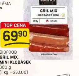 Flop Bidfood gril mix mini klobásek nabídka