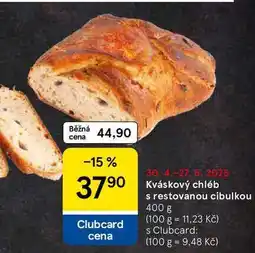 Tesco Kváskový chléb s restovanou cibulkou, 400 g nabídka