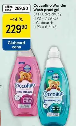Tesco Coccolino Wonder Wash prací gel, 37 PD, dva druhy nabídka