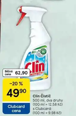 Tesco Clin Čistič, 500 ml, dva druhy nabídka
