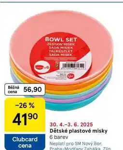 Tesco Dětské plastové misky 6 barev nabídka