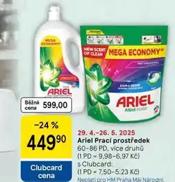 Tesco Ariel Prací prostředek, 60-86 PD nabídka