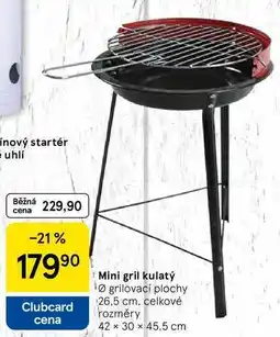 Tesco Mini gril kulatý Ø grilovací plochy 26.5 cm. celkové rozměry 42 x 30 x 45.5 cm nabídka