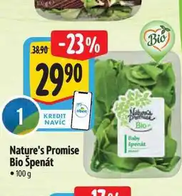 Albert Nature's Promise Bio Špenát 100 g nabídka