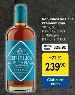 Tesco República de Caña Premium rum 38 %, 0.7 l nabídka