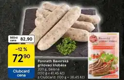Tesco Ponnath Bavorská grilovací klobása, 200 g, balená nabídka