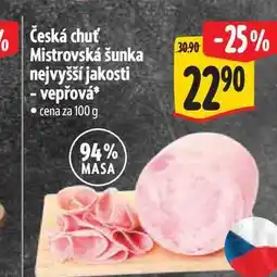 Albert Česká chuť Mistrovská šunka nejvyšší jakosti vepřová 100 g nabídka