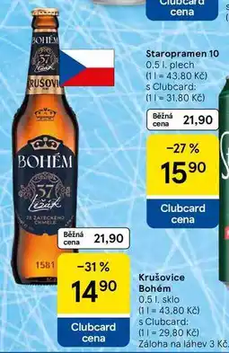 Tesco Krušovice Bohém, 0,5 l, sklo nabídka