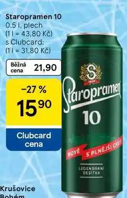 Tesco Staropramen 10, 0.5 l, plech nabídka