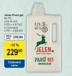 Tesco Jelen Prací gel, 60 PD, více druhů nabídka