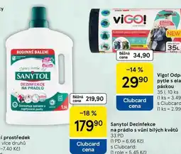 Tesco Sanytol Dezinfekce na prádlo s vůní bílých květů, 33 PD nabídka