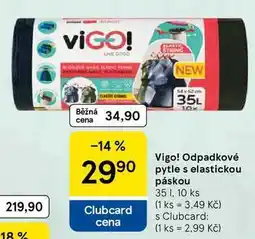 Tesco Vigo! Odpadkové pytle s elastickou páskou, 35 l, 10 ks nabídka