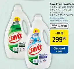 Tesco Savo Prací prostředek, 48-50 PD, více druhů nabídka