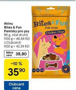 Tesco Akinu Bites & Fun Pamlsky pro psy, 85 g nabídka