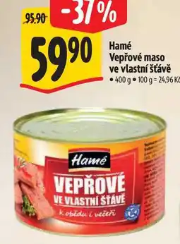 Albert Hamé Vepřové maso ve vlastní šťávě 400 g nabídka