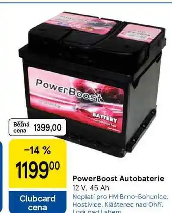 Tesco PowerBoost Autobaterie 12 V. 45 Ah nabídka