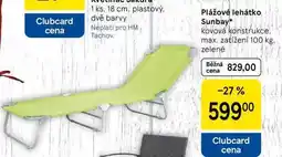 Tesco Plážové lehátko Sunbay, kovová konstrukce. max. zatížení 100 kg. zelené nabídka