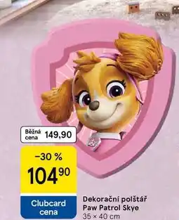 Tesco Dekorační polštář Paw Patrol Skye, 35 x 40 cm nabídka