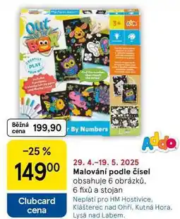 Tesco Malování podle čísel obsahuje, 6 obrázků. 6 fixů a stojan nabídka