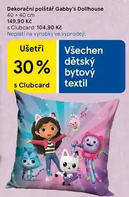 Tesco Dekorační polštář Gabby's Dollhouse, 40 x 40 cm nabídka