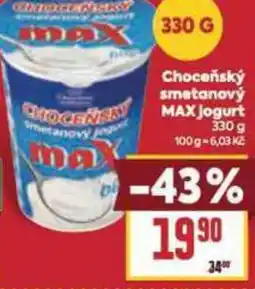 Billa Choceňský smetanový MAX jogurt nabídka
