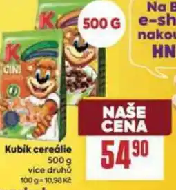 Billa Kubik cereálie nabídka
