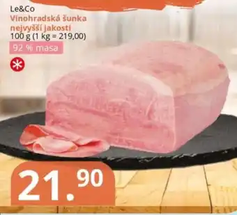 Potraviny CZ Le&Co Vinohradská šunka nejvyšší jakosti nabídka