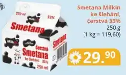 Potraviny CZ Smetana Milkin ke šlehání, čerstvá 33% nabídka