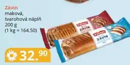 Závin maková, tvarohová náplň