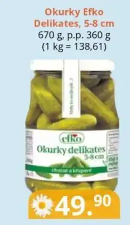 Potraviny CZ Okurky Efko Delikates, 5-8 cm nabídka