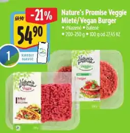 Albert Nature's Promise Veggie Mleté/Vegan Burger nabídka