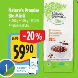 Albert Nature's Promise Bio Müsli nabídka
